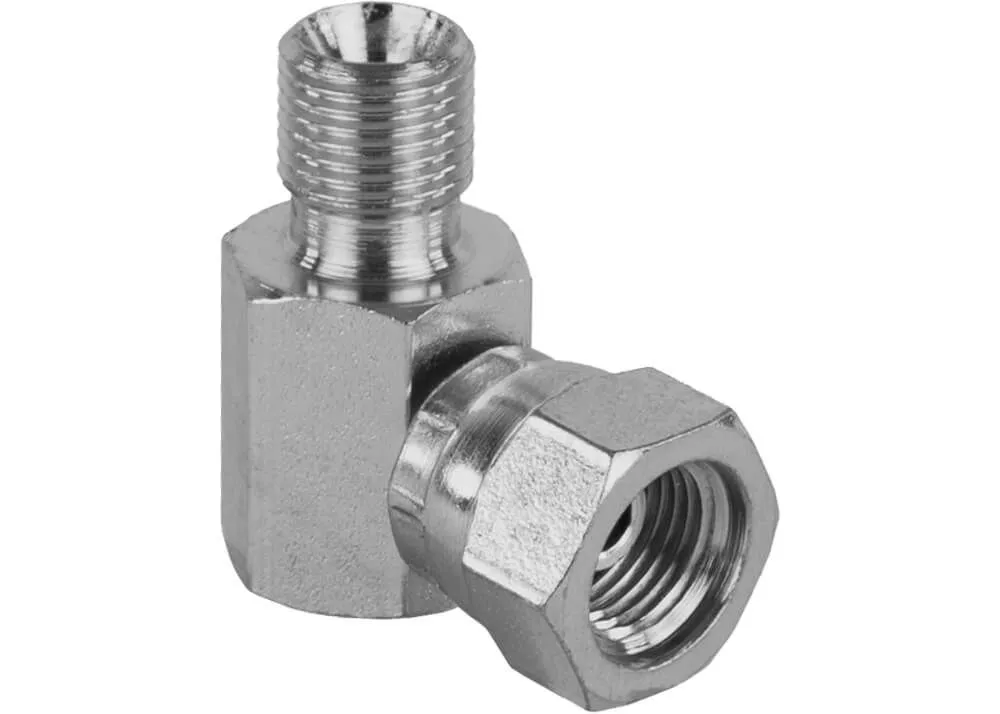 Adaptador Best Fittings 1/8 Bsp Macho/Hembra Hoek 90 Grados