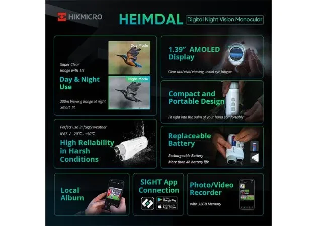 Cámara De Visión Nocturna Hikmicro Heimdal H4d