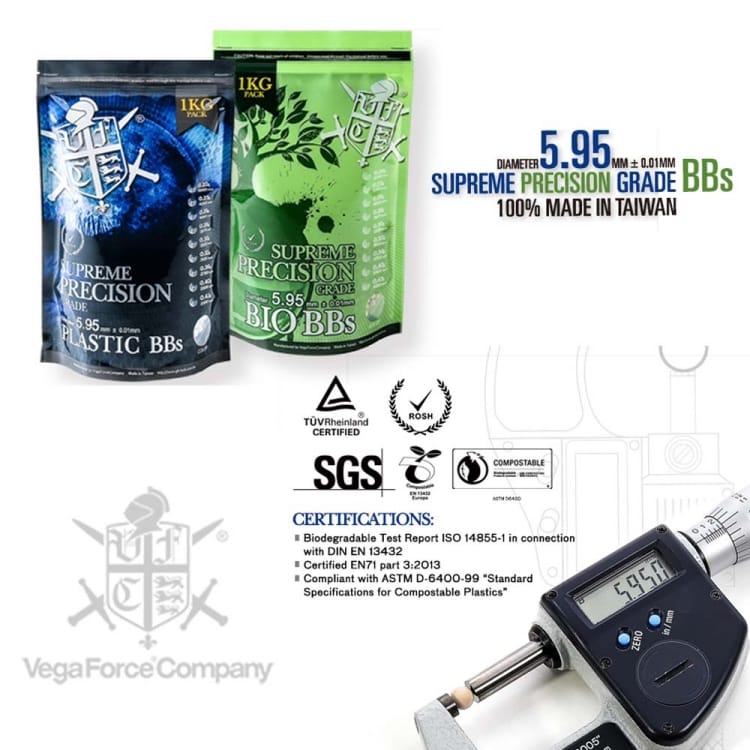 Bbs Vega Force 0,32 Bio Bolsa 3125 Bolas Blancas - 6 Mm Vfc