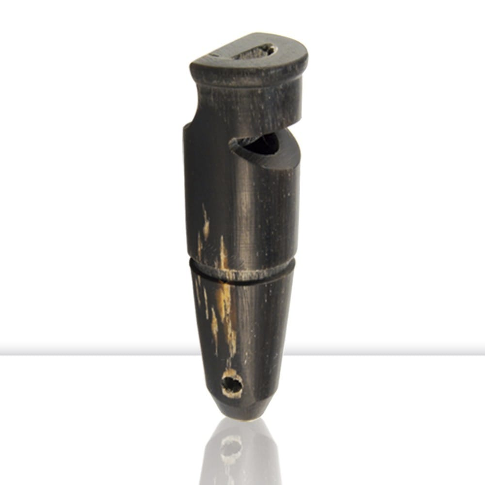 Silbato De Cuerno De Búfalo De Un Tono. 6 Cm.