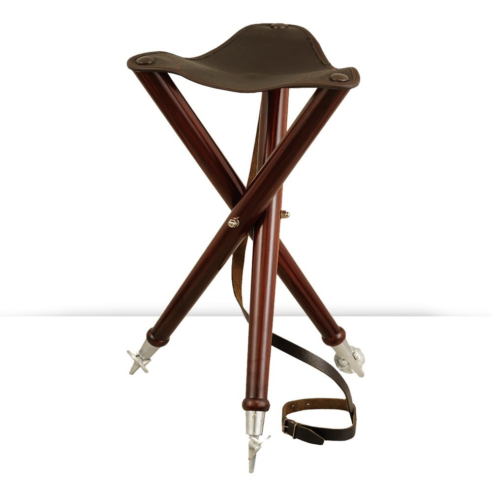 Banqueta Madera Y Piel – 3 Patas – Acero
