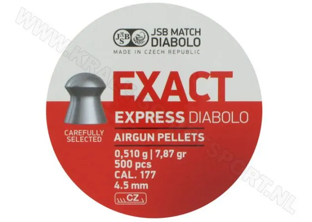 Airgun Pellets Jsb Exact Diabolo Express 4.52 Mm 7.87 Grain