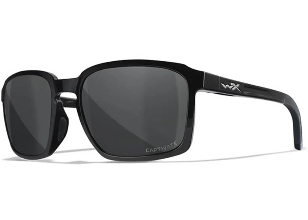 Gafas Wiley X Alfa Captivated Polarizadas Gris Montura Negro Brillo