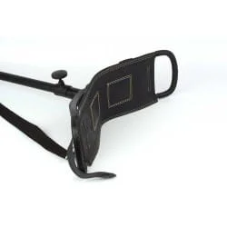 Bastón Asiento De Acero Y Piel - Negro