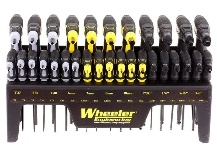 Juego De Destornilladores Wheeler Professional Gunsmith Hex/Torx Métrico/Pulgadas P-Handle Set 30 Piezas