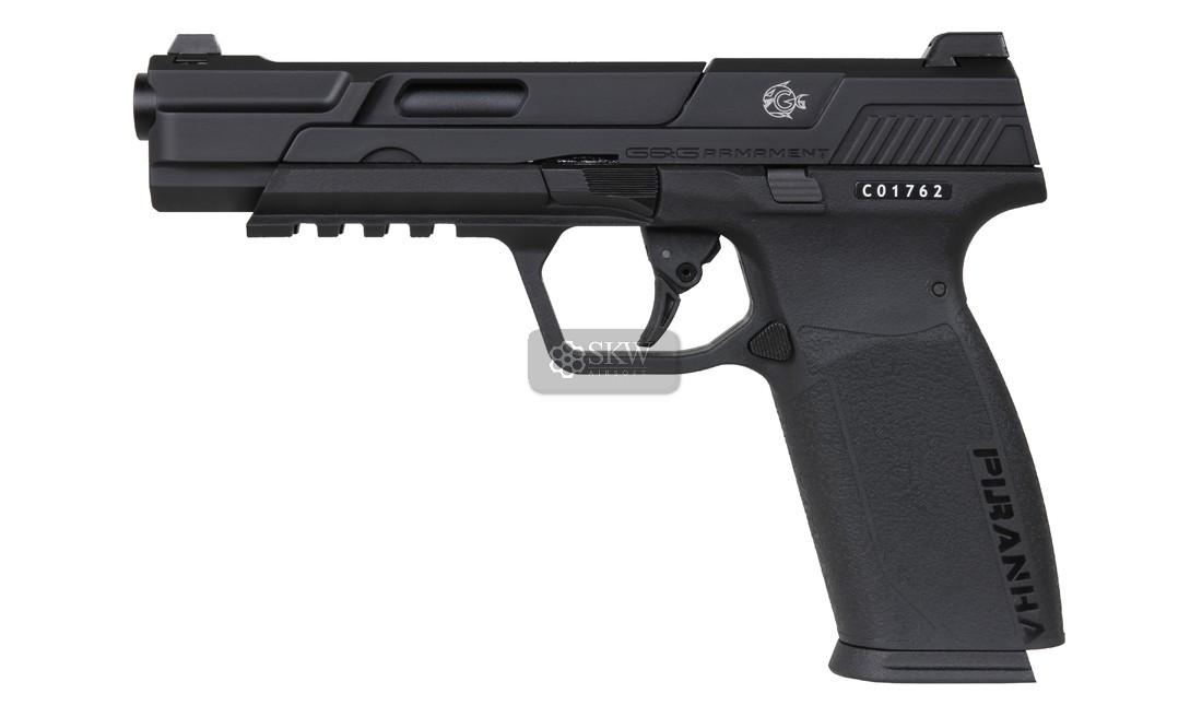 G&G Pistola Gbb Piranha Mk I Negra  (Gas-Gpm-Prn-Bbb-Ecm)