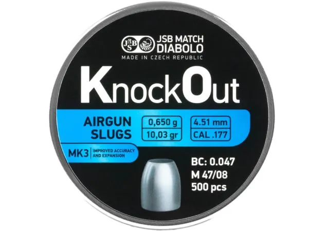 Airgun Slugs Jsb Knock Out Mk3 4.51 Mm Hp 10.03 Grain (.177)