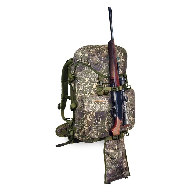 Mochila Caza Con Bolsillo Para Rifle Suede Camo 65 Litros Pf Pro Nature By Marsupio