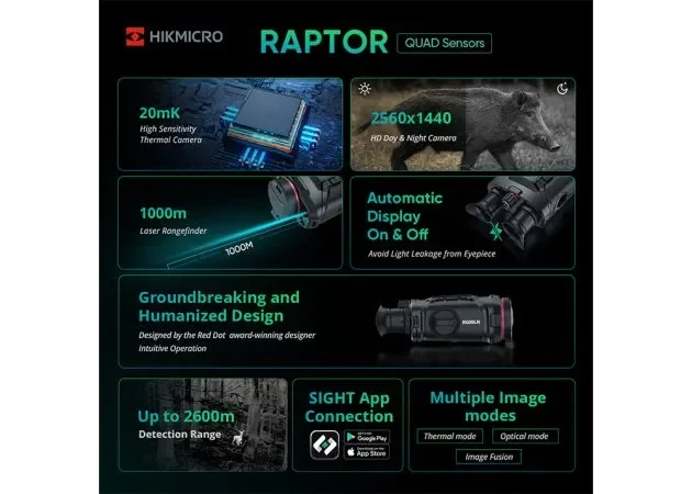 Cámara Termográfica Hikmicro Raptor Rq50ln 940 Nm Ir