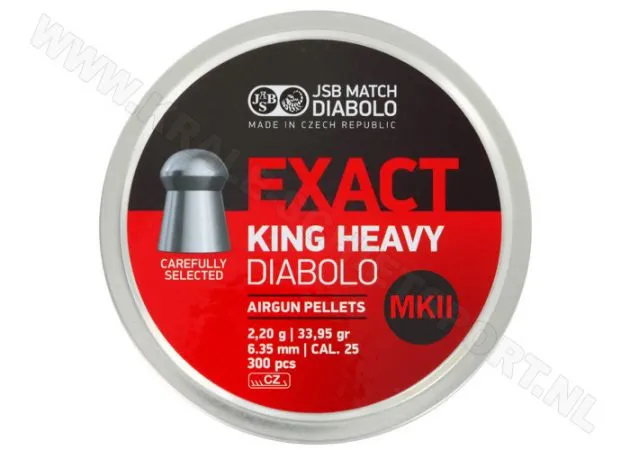 Airgun Pellets Jsb Exact King Heavy Mkii 6.35 Mm 33.95 Grain