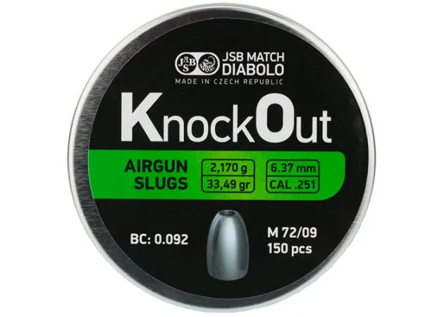 Airgun Slugs Jsb Knock Out 6.37 Mm Hp 33.49 Grain (.251)
