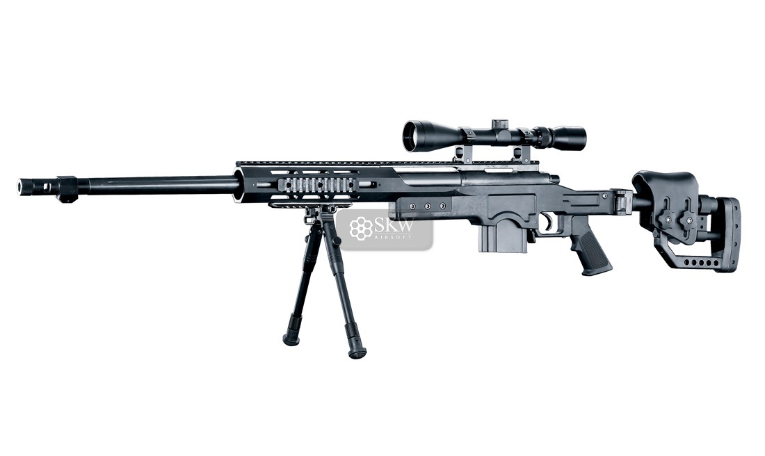 Rifle Cerrojo Well Mb4411d Con Mira Y Bípode Negro