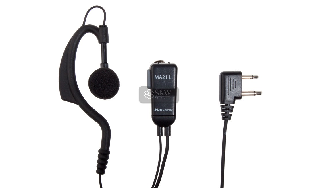 Midland Micrófono De Solapa Con Auricular Ajustable Doble Jack 90º