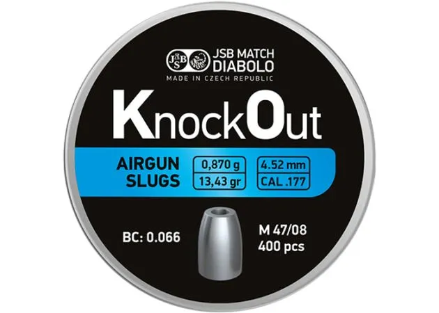Airgun Slugs Jsb Knock Out 4.5 Mm Hp 13.43 Grain (.177)