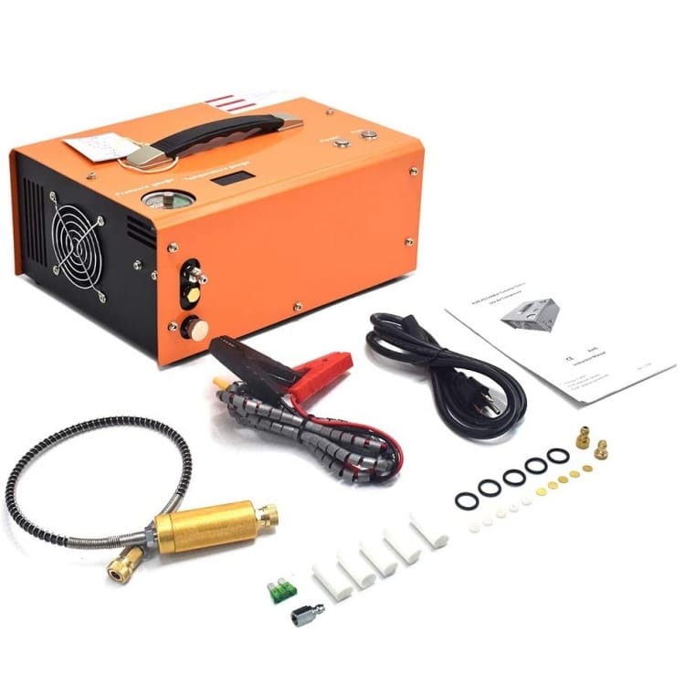 Compresor Eléctrico Zasdar V2 Con Parada Automática 110/220v Para Pcp 300 Bar. (4500psi/30mph)