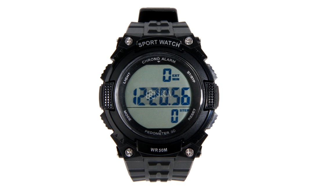 Reloj Táctico Con Podómetro Negro Delta Tactics