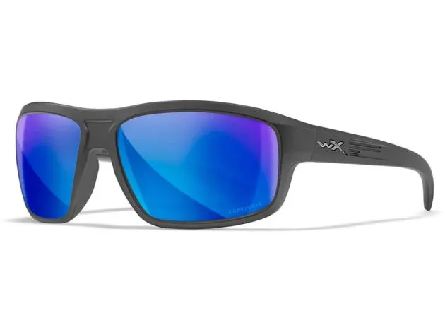 Gafas Wiley X Contend - Lentes Captivate Polarizadas Azul Espejo - Montura Negro Mate