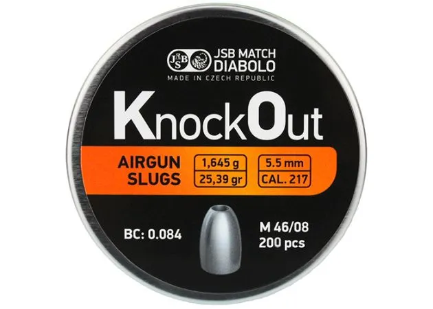 Airgun Slugs Jsb Knock Out 5.5 Mm Hp 25.39 Grain (.217)