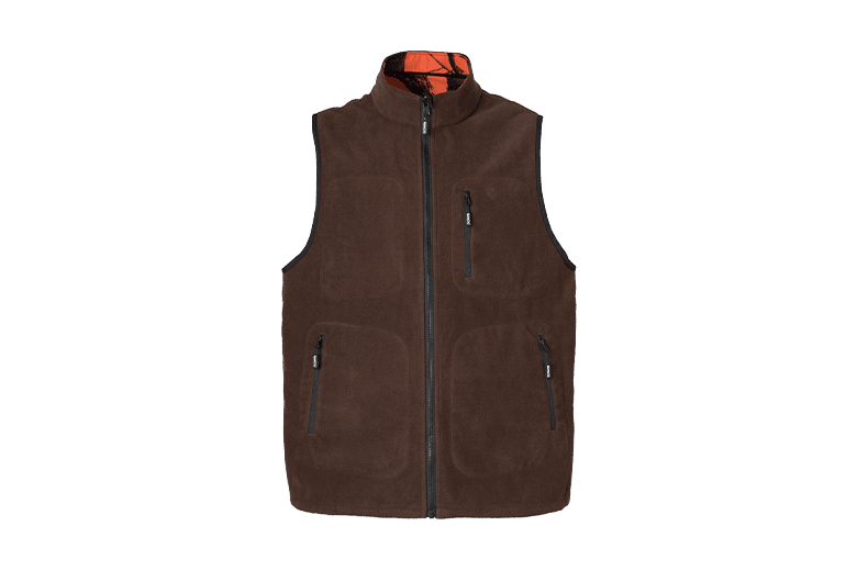 Chaleco Reversible Jabato Camo Naranja / Marrón