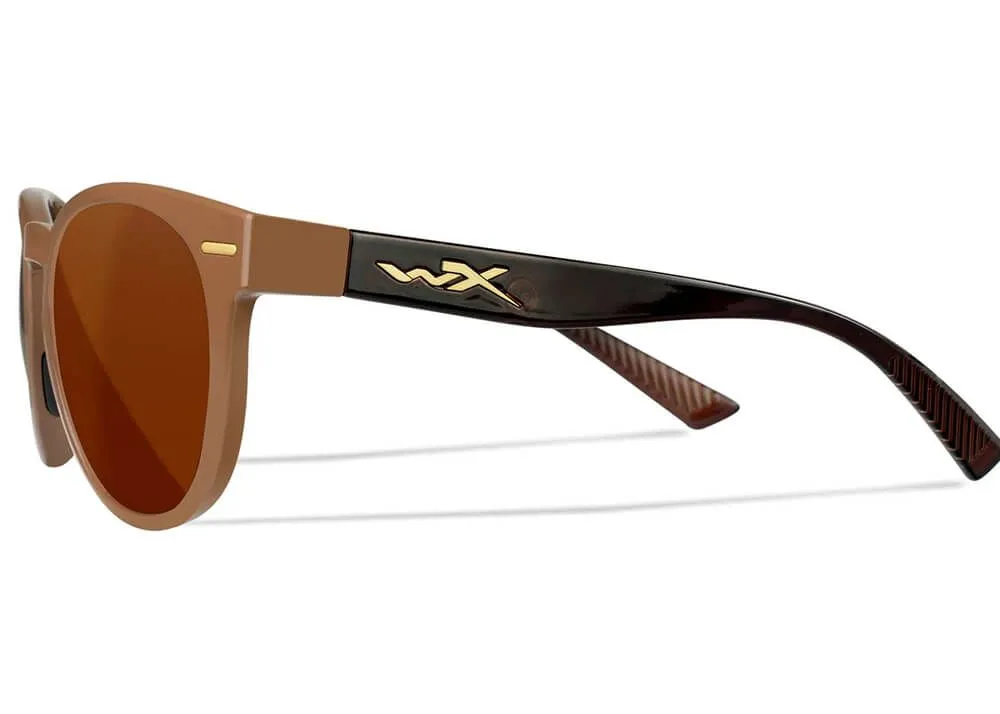 Gafas Wiley X Covert - Lentes De Cobre Polarizadas Captivate - Montura Café Brillante/Marrón Cristal