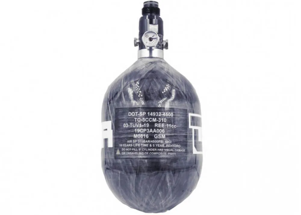 Tanque Hpa Dominator 48/4500 Carbono 0,8 Litros 310 Bar Con Manómetro
