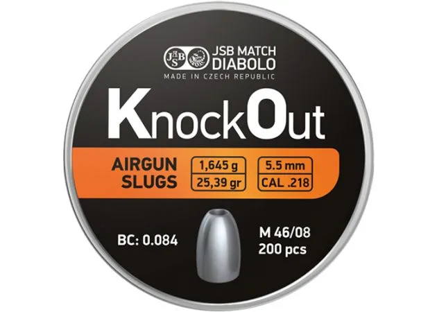Airgun Slugs Jsb Knock Out 5.5 Mm Hp 25.39 Grain (.218)